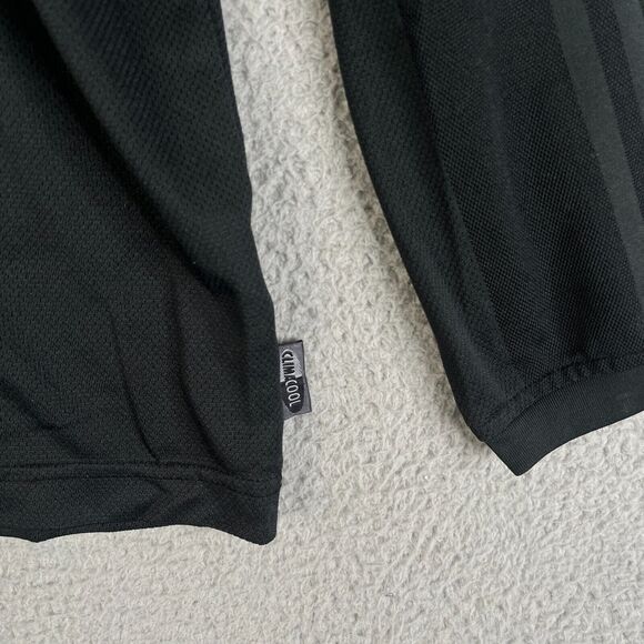 Adidas Jacket Men L Black 1/4 Zip Sweater Climacool Medium Weight Mesh Pullover - Picture 2 of 10